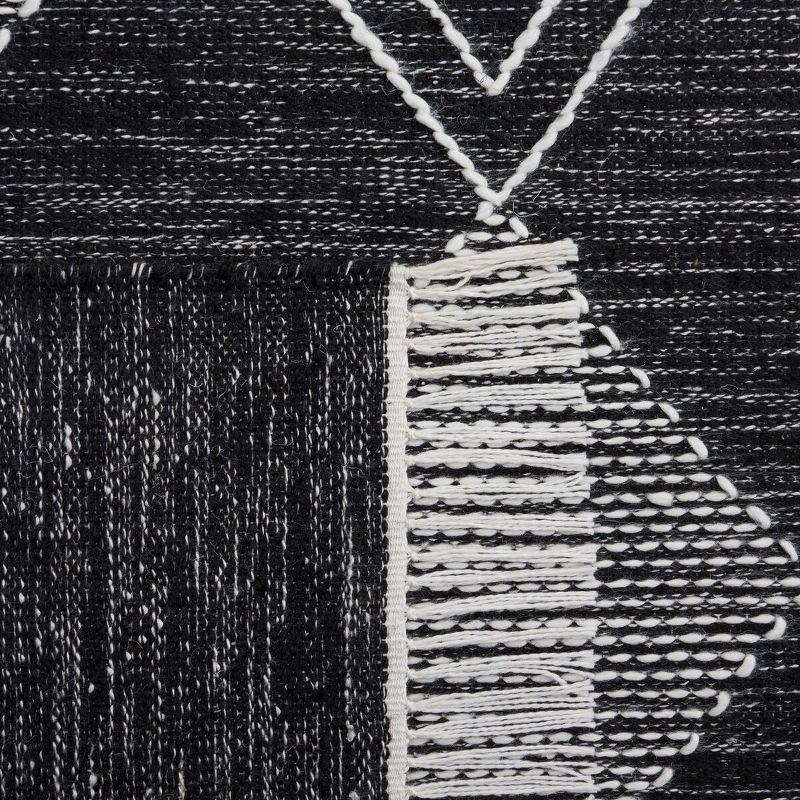 Kilim KLM306 Hand Woven Area Rug - Black/Ivory - 6'x6' - Safavieh.