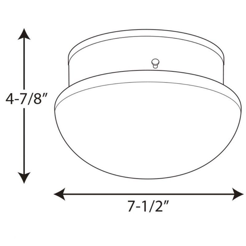 Progress Lighting, Fitter Collection, 1-Light Flush Mount, Brushed Nickel, White Glass Bowl