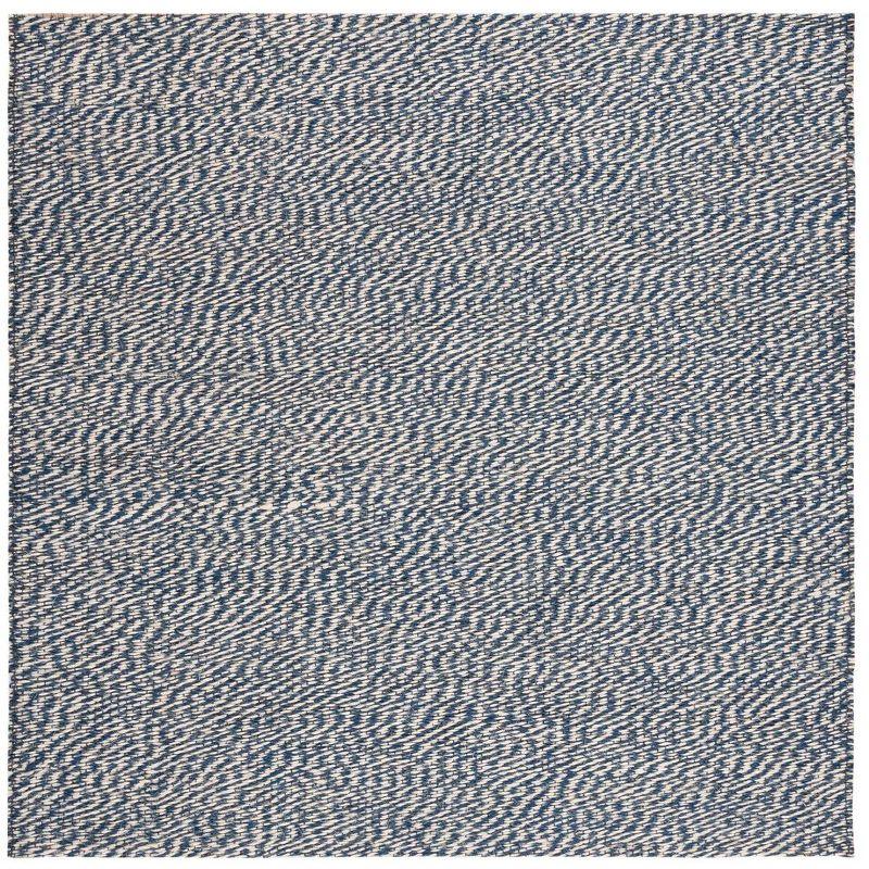 Natural Fiber NF448 Hand Woven Indoor Area Rug - Blue/Ivory - 4'x4' - Safavieh.