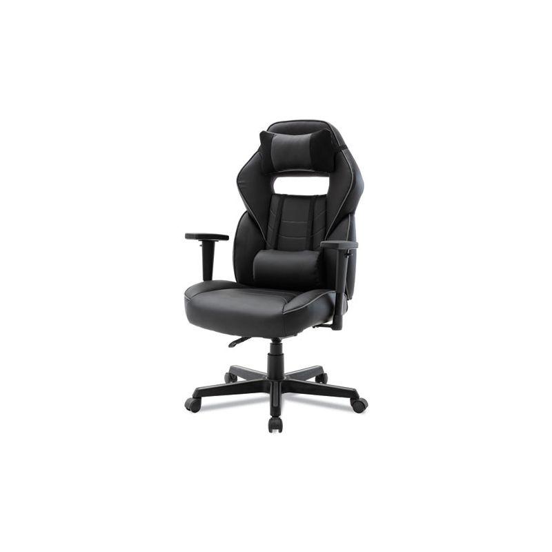 Alera Racing Style Ergonomic Gaming Chair, Supports 275 lb, 15.91" to 19.8" Seat Height, Black/Gray Trim Seat/Back, Black/Gray Base