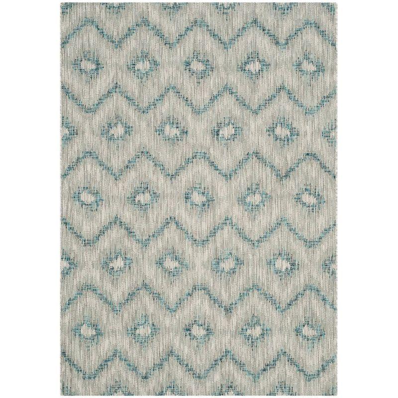 Gray Synthetic Flat Woven Reversible Rectangular Rug