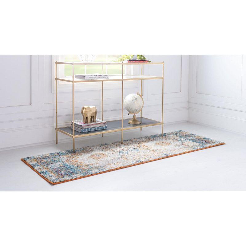 Unique Loom Rosso Collection Area Rug - Bellini (2' 7" x 10' Runner Beige/Blue)