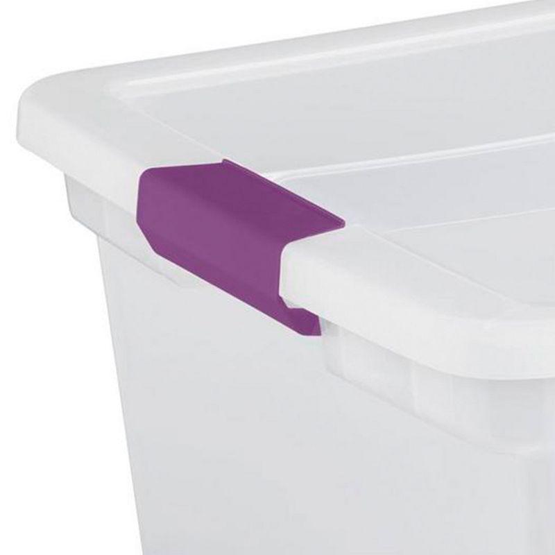 Sterilite 66 Qt ClearView Latch Storage Box, Stackable Bin with Latching Lid, Plastic Container to Organize Clothes in Closet, Clear Base, Lid, 6-Pack