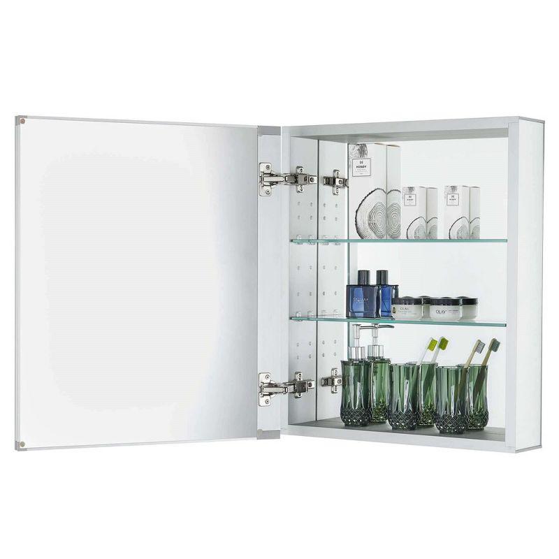 Fine Fixtures Bathroom Medicine Cabinet - Single Door, Recessed/Surface Mount - Right/Left Hinged - Mirrored Interior