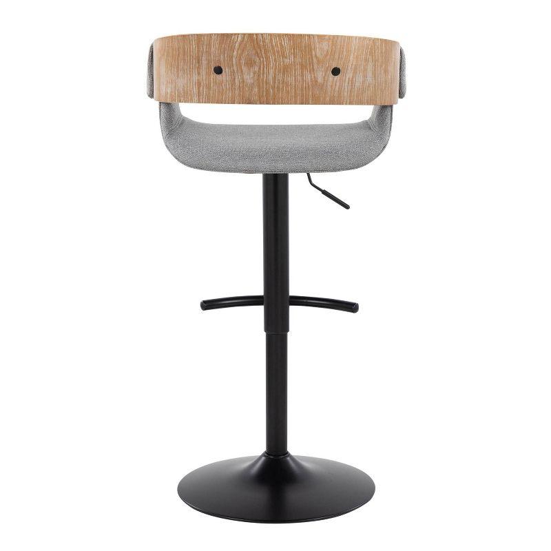 LumiSource Set of 2 Elisa Adjustable Barstools White Washed Wood/Gray