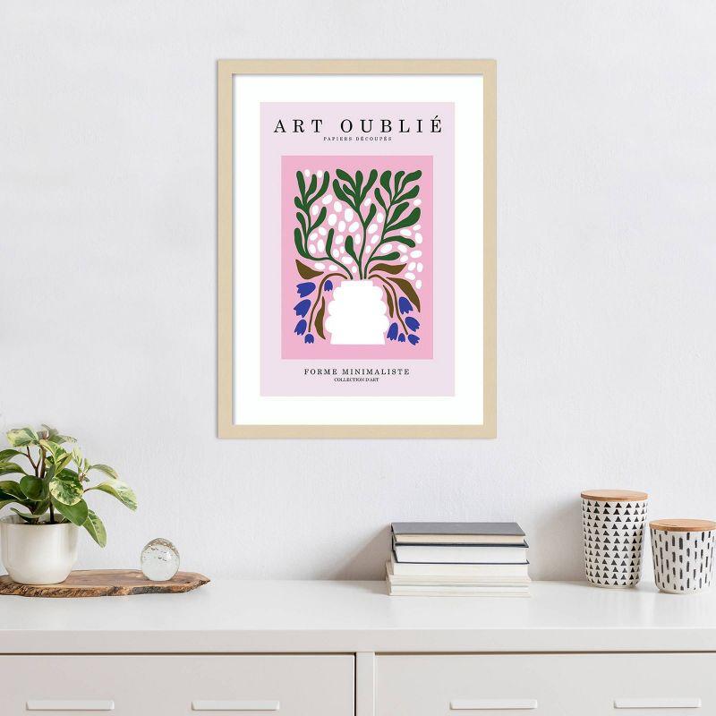 Periwinkle Flowers Minimalist Abstract Framed Wall Art Print