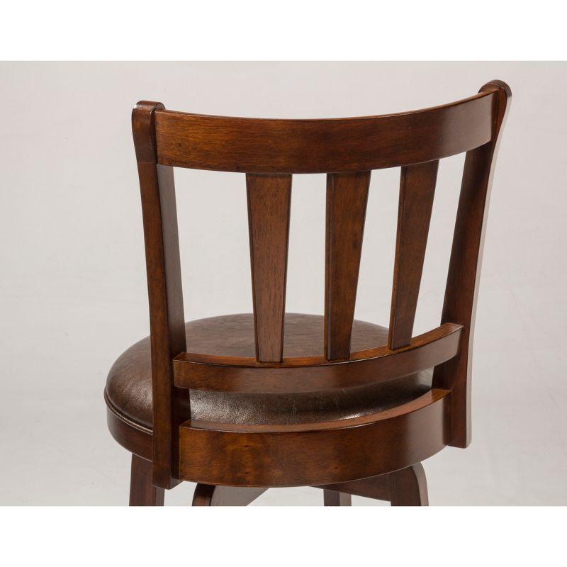 29.5" Presque Isle Swivel Barstool Cherry/Brown - Hillsdale Furniture: Padded High-Back with Footrest