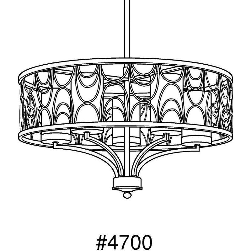 Progress Lighting Cirrine 5-Light Chandelier, Antique Bronze, Etched White Glass