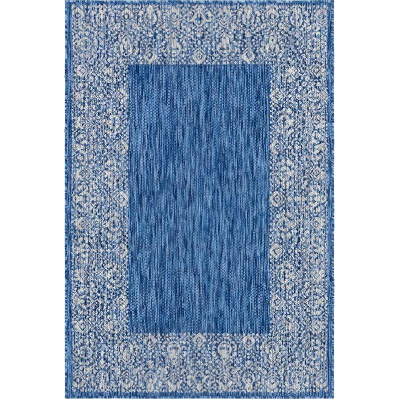 Unique Loom Outdoor Border Floral Border Floral Woven Area Rug