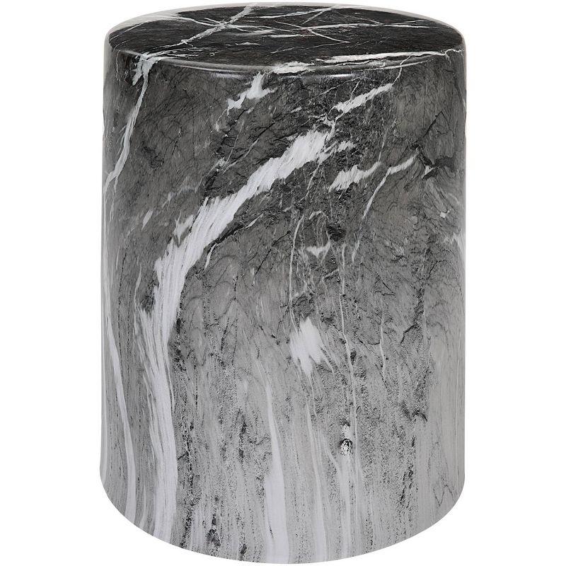 Uttermost Marvel Black White Marbled Ceramic Garden Stool