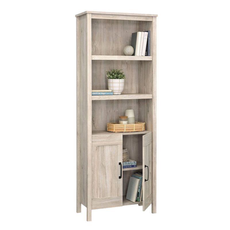 Sauder 72" 3 Shelf Bookcase with Doors Chalk Oak