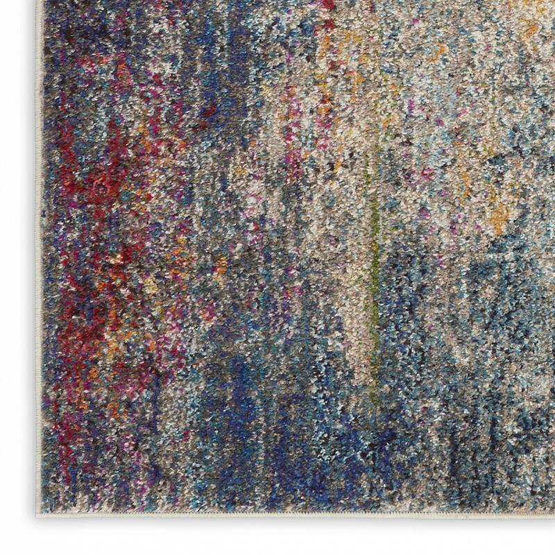 Abstract Blue Hues 9' x 12' Synthetic Easy-Care Area Rug