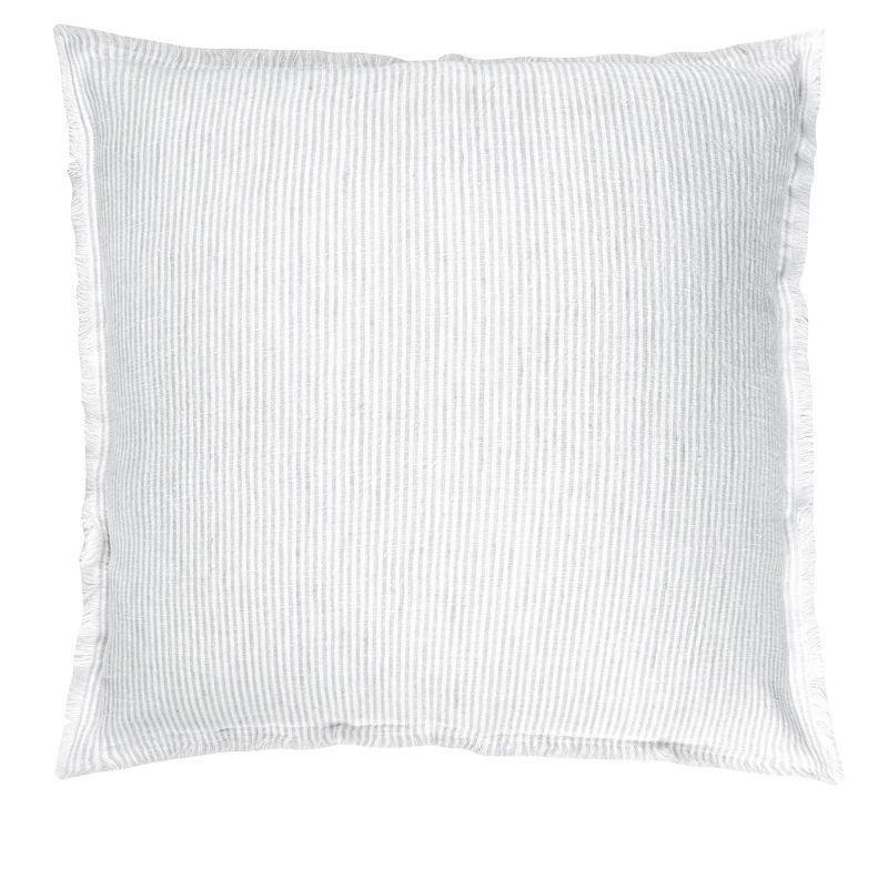 Grey Pinstripe So Soft Linen Pillow