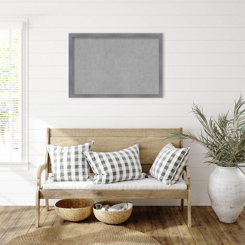 38"x26" Edwin Framed Magnetic Board Gray - Amanti Art