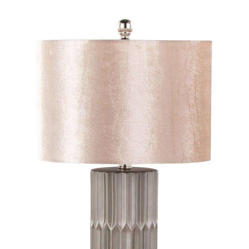 LumiSource Tania 22" Contemporary Ceramic Table Lamp with Champagne Linen Shade: UL Listed, 1-Way Switch