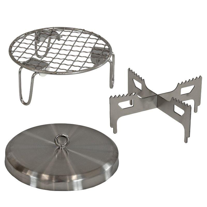 Compact Stainless Steel Smokeless Fire Pit Accessory Kit