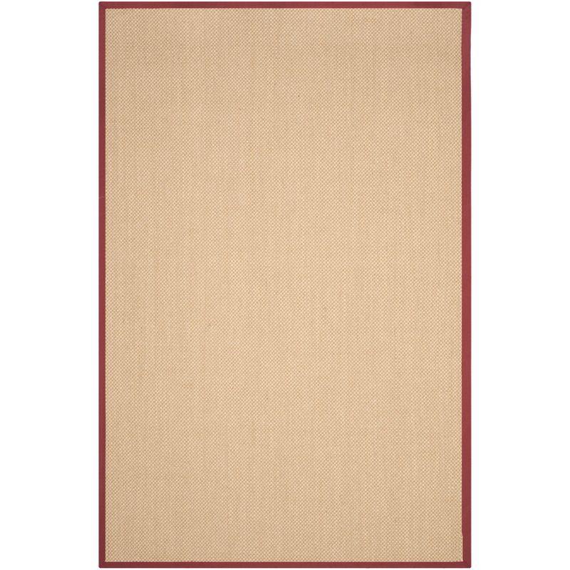Natural Fiber NF141 Power Loomed Area Rug - Maize/Burgundy - 6'x9' - Safavieh.