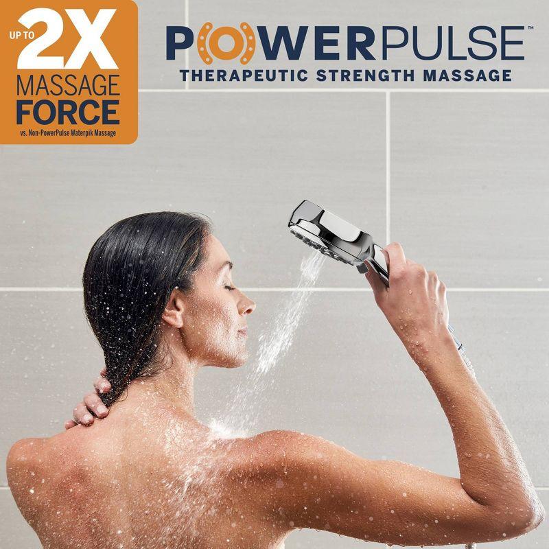 Push Button Combination Shower Head - Waterpik: 7-Setting, Chrome-Plated, EPA WaterSense, 1.8 GPM