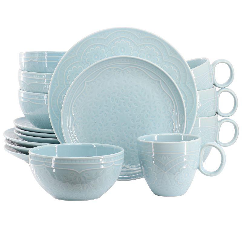 Gibson Elite Alemany 16-Piece Dinnerware Set - Aqua