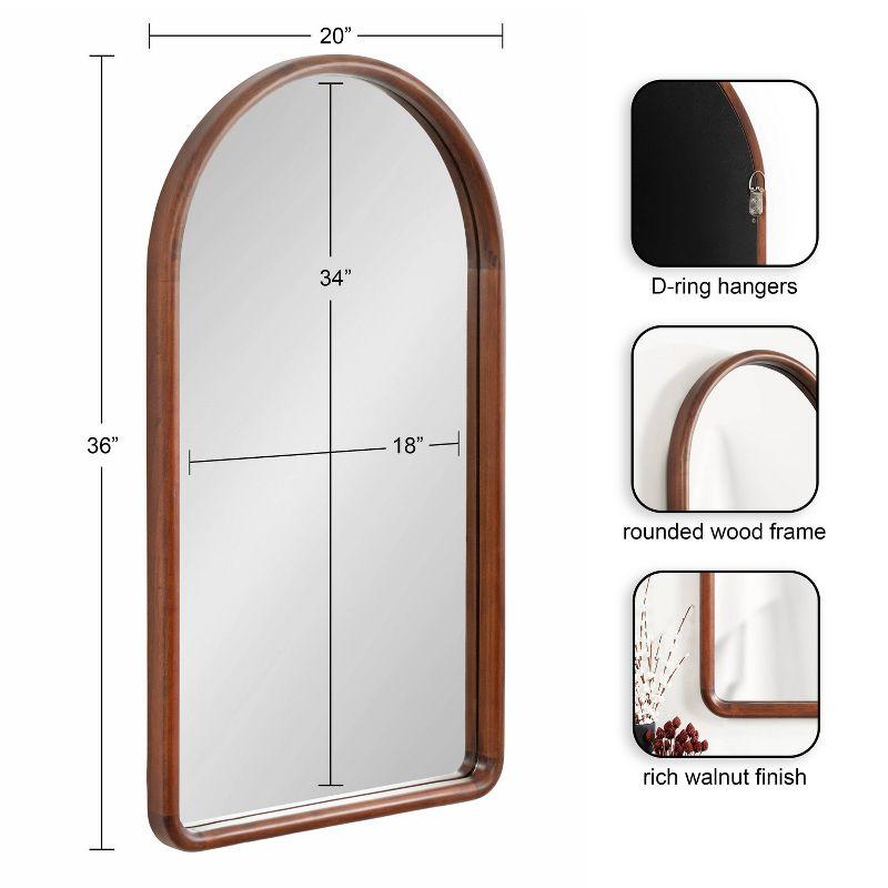 Kate & Laurel All Things Decor 20"X36" Talma Arched Wall Mirror Walnut Brown