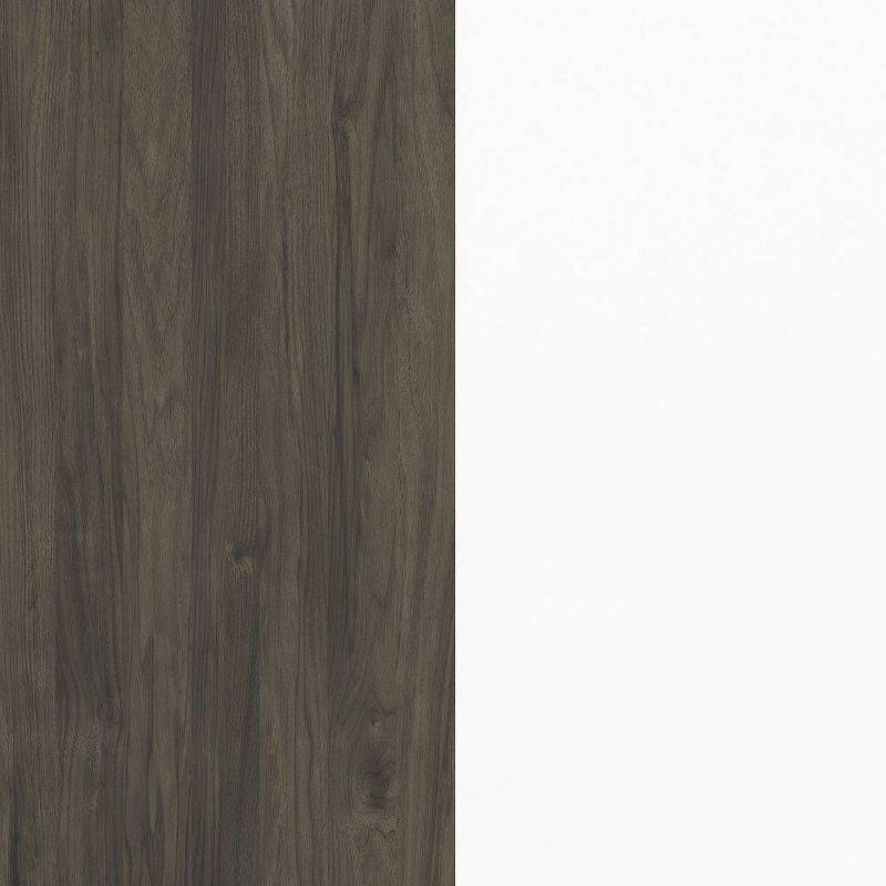 Nexera 1 Drawer Nightstand White/Bark Gray: Mid-Century Modern Bedside Table, Wood Composite, Spot Clean