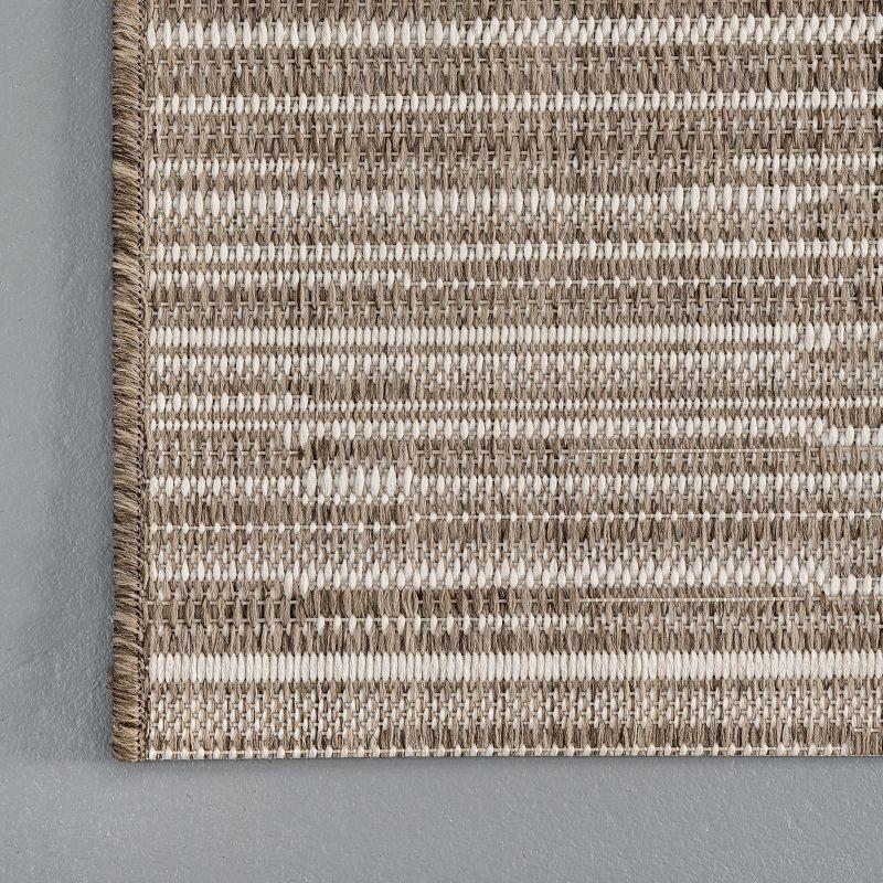 Reversible Striped Synthetic 64" Rectangular Easy-Care Area Rug