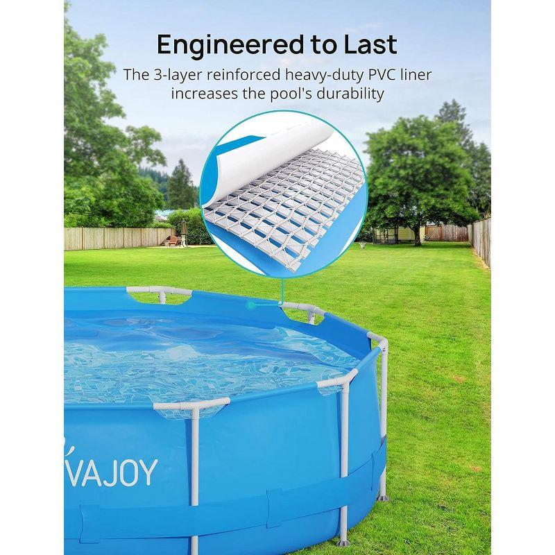 EVAJOY 12ft X 30in Metal Frame Above Ground Swimming Pool with Steel Frame Blue