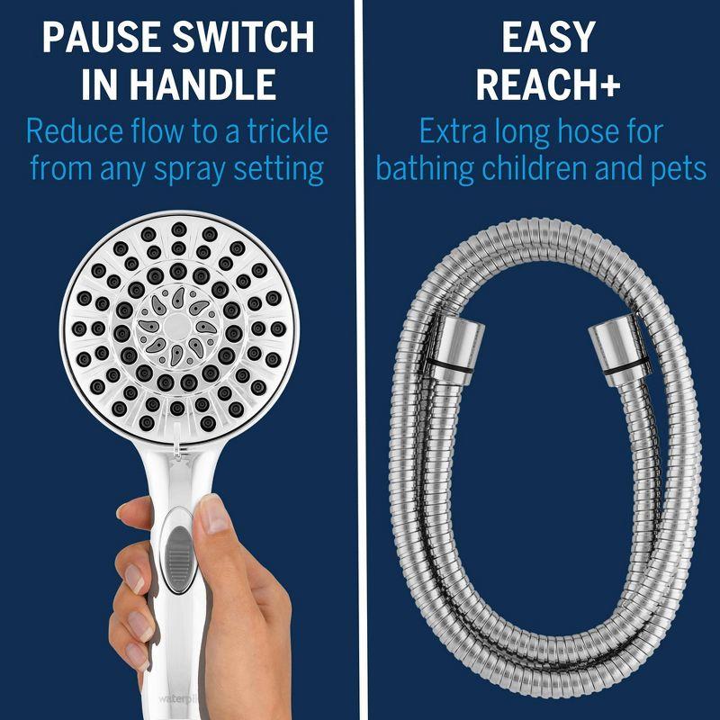 8ft Easy Reach Hose Hand Held Shower Head Chrome - Waterpik