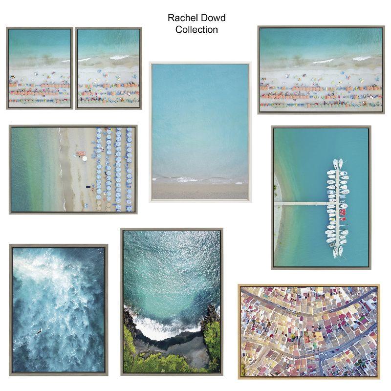 Kate and Laurel Sylvie Beachbound and Down Framed Canvas by Rachel Bolgov, 18x24, Gray