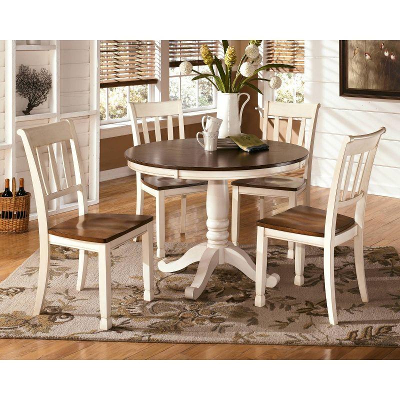 2pc Whitesburg Dining Room Side Chair Cottage White - Signature Design by Ashley: Hardwood Frame, Slat Back Design