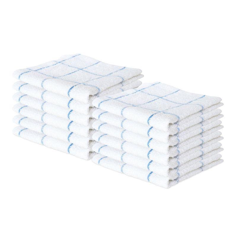 Arkwright Home Kitchen Dishcloths (12 Pack) - Cotton, 12x12 in. - Blue