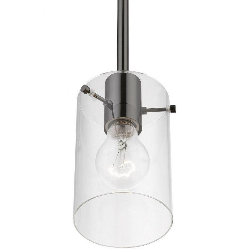 Munich Mini Pendant in Black Chrome with Clear Glass Shade