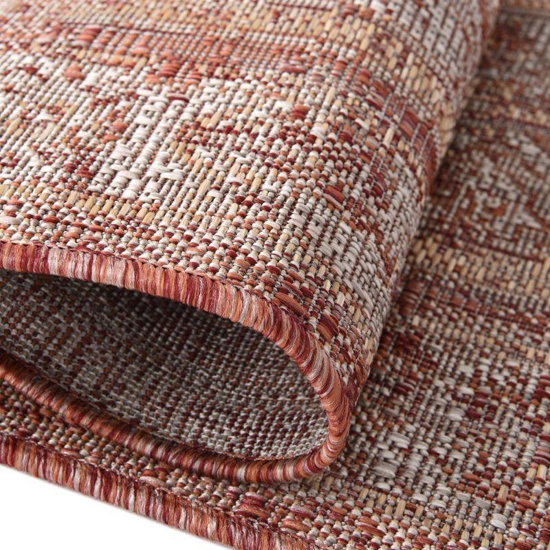 Rust Red 5'3" Square Synthetic Outdoor Rug