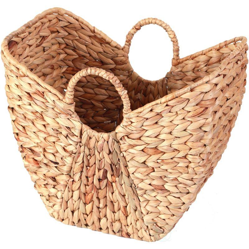 Large Natural Wicker Laundry Basket with Round Handles