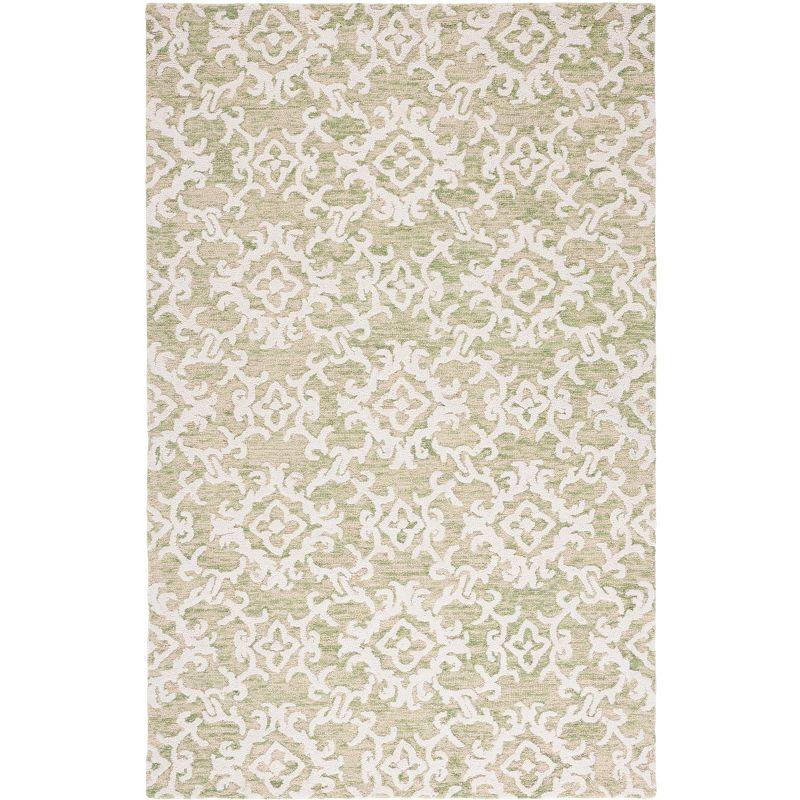 Blossom BLM104 Hand Tufted Area Rug - Light Green/Ivory - 6'x9' - Safavieh.