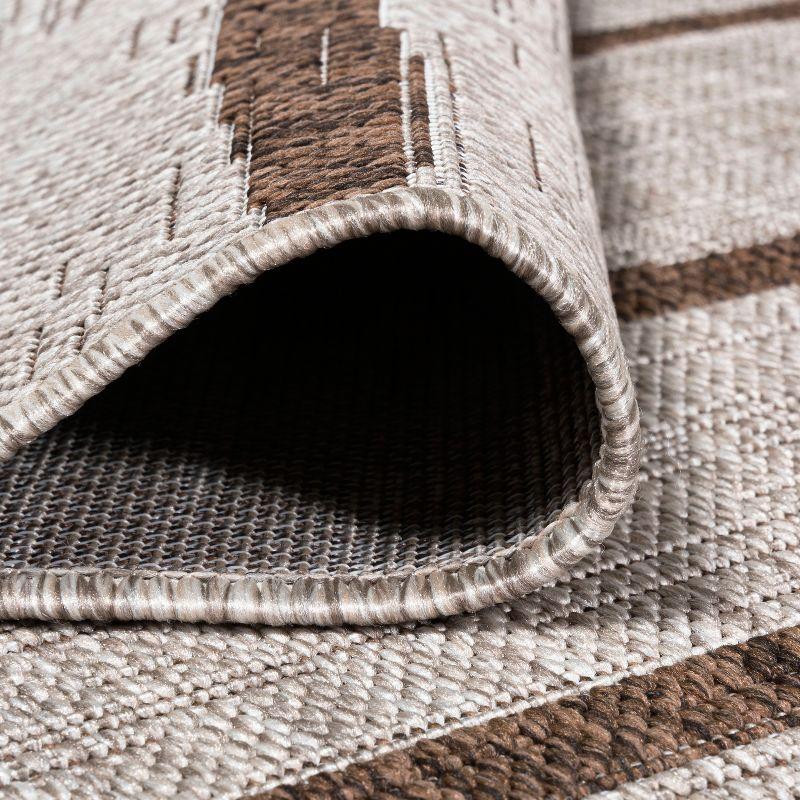 3'x5' Colonia Berber Stripe Indoor/Outdoor Area Rug, Beige/Brown - JONATHAN Y