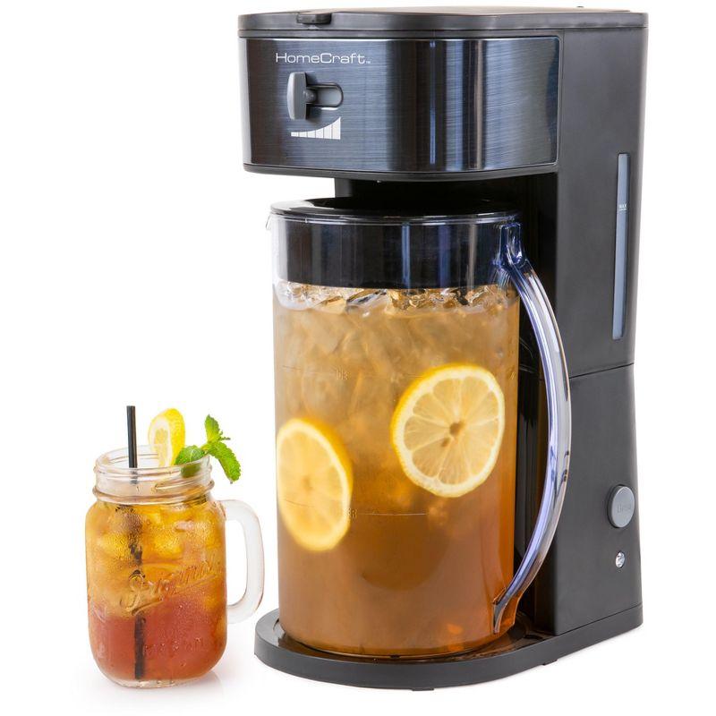 HomeCraft HCIT3BS 3-Quart Black Stainless Steel Café' Ice Iced Coffee and Tea Brewing System