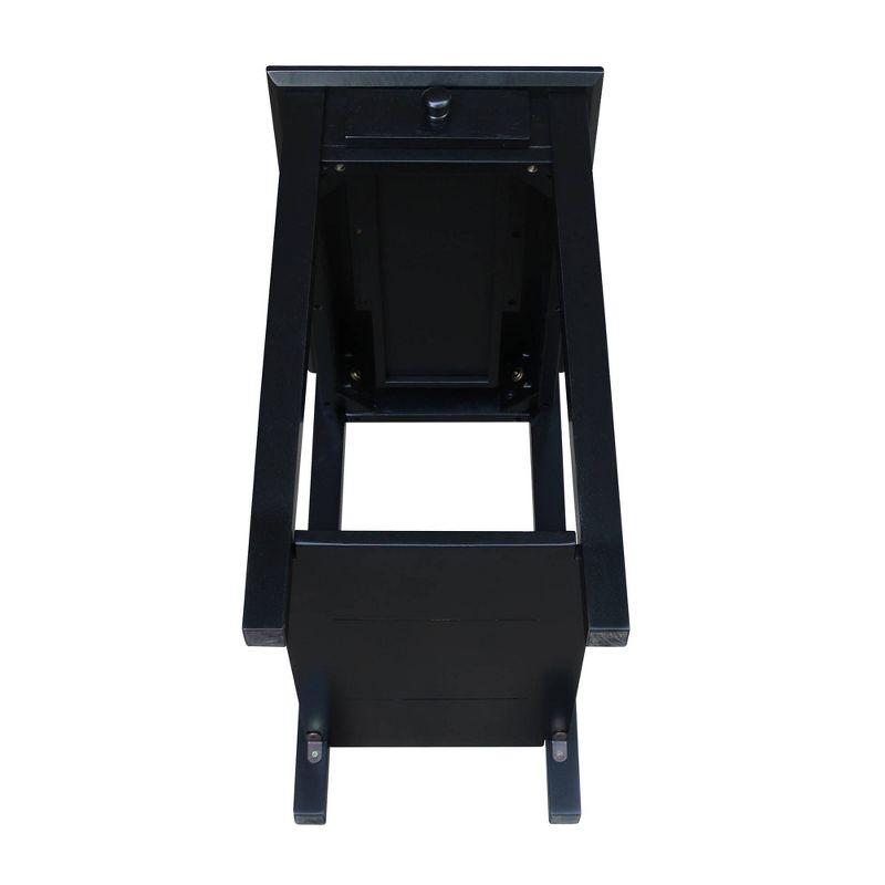 International Concepts Narrow End Table Black: Sleek Design with Drawer & Fixed Shelf for Living Room