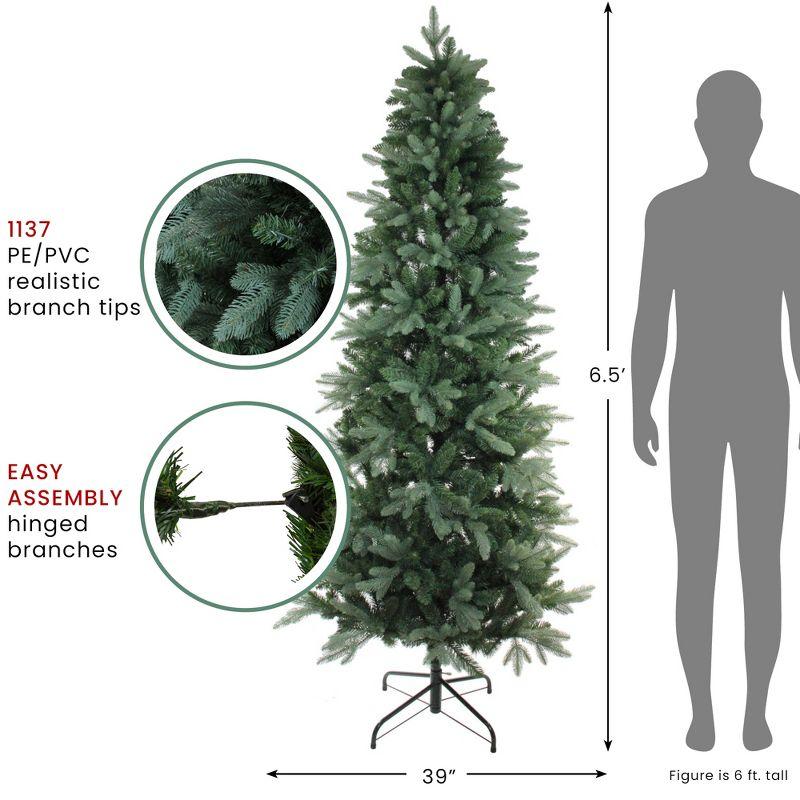 Northlight Real Touch™️ Slim Washington Frasier Fir Artificial Christmas Tree - Unlit - 6.5'