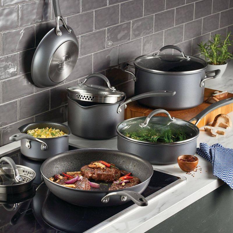 Circulon Circulon ScratchDefense with ScratchDefense Nonstick Induction Pots and Pans Cookware Set, 10 Piece, Graphite