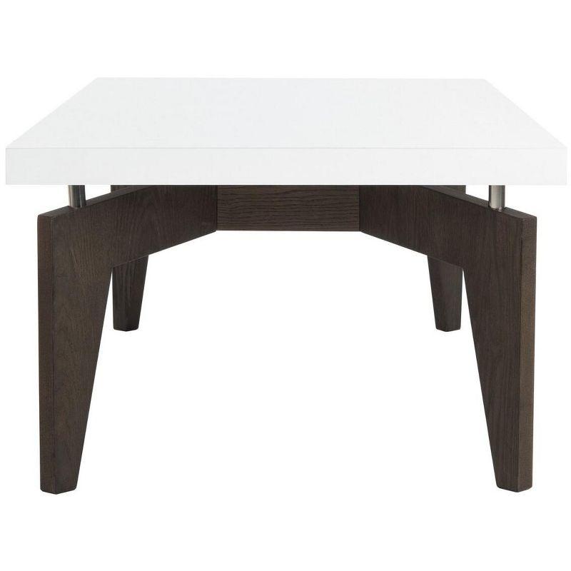 43'' Transitional Floating Top Coffee Table in White & Dark Brown