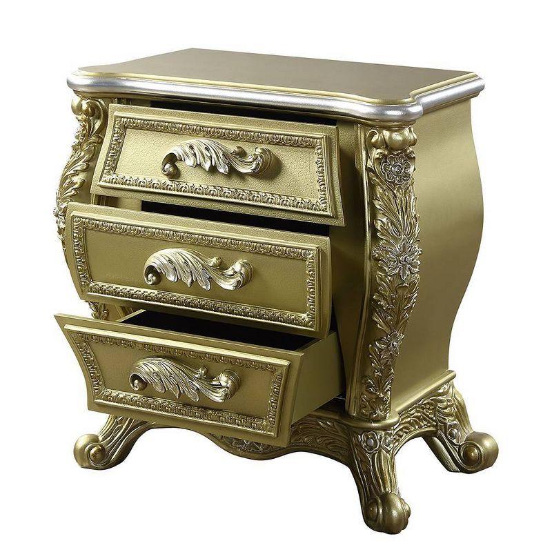 32" Cabriole Nightstand Gold Finish - Acme Furniture