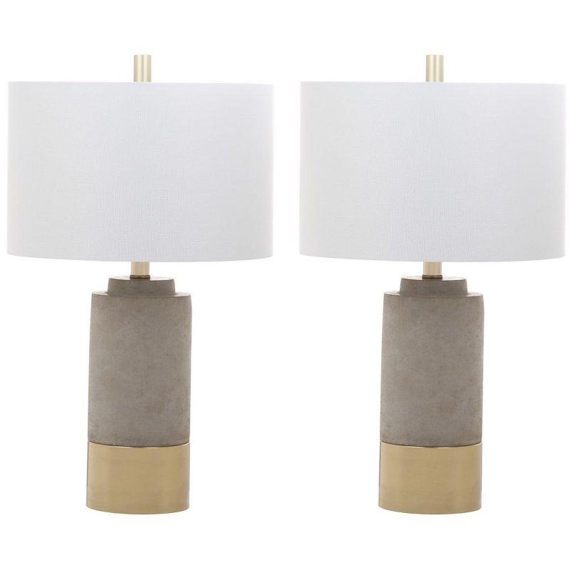 Elegant Gray 24" Traditional Table Lamp Set in Smooth White
