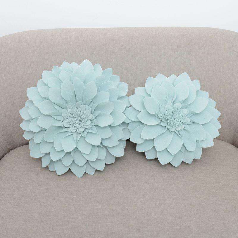 Saro Lifestyle Floral Design Felt Throw Pillow