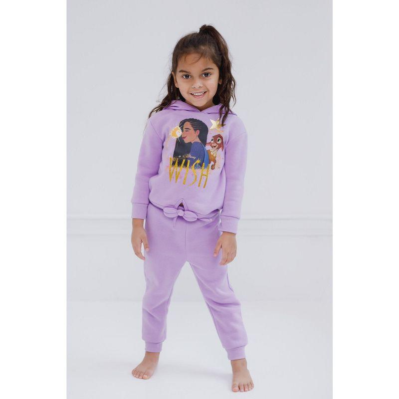 Disney Wish Asha Star Little Girls Fleece Pullover Hoodie and Jogger Pants Set Purple 6