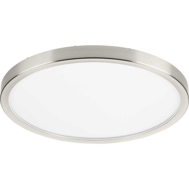 Progress Lighting, Everlume, 1-Light, Flush Mount, Brushed Nickel, Edgelit Round Trim Ring