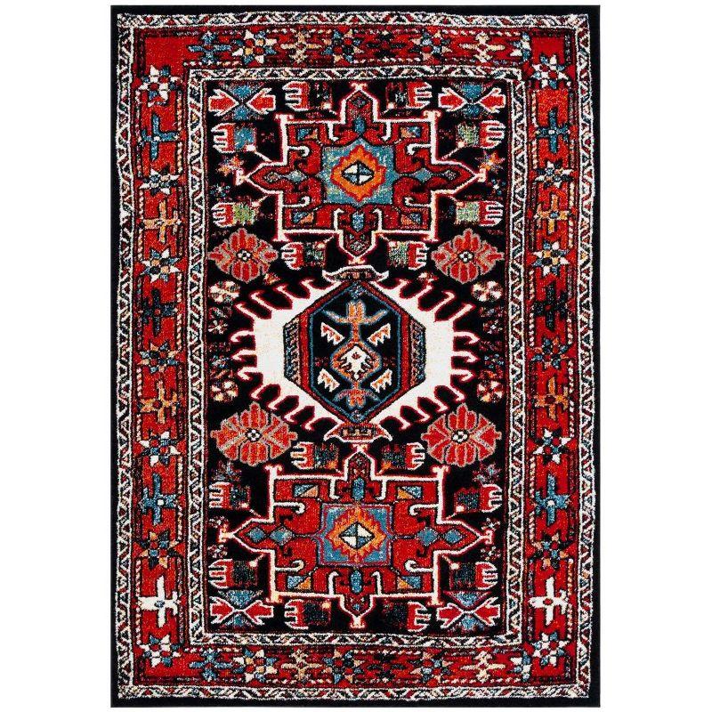 Vintage Hamadan VTH229 Power Loomed Indoor Area Rug - Red/Black - 4'x6' - Safavieh