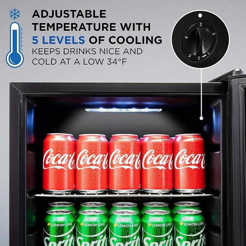 Ivation 101 Can Mini Fridge, Small Adjustable Beverage Refrigerator