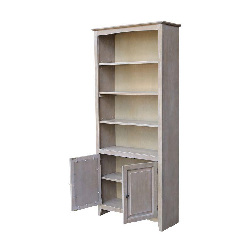 72" Shaker Bookcase with Two Lower Doors - International Concepts