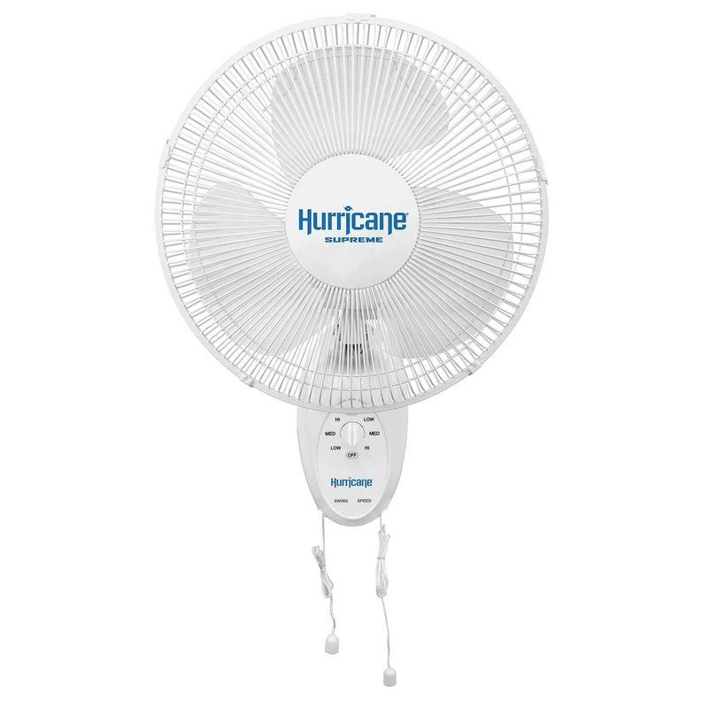 Hurricane Supreme 12-Inch White Oscillating Wall Mount Fan